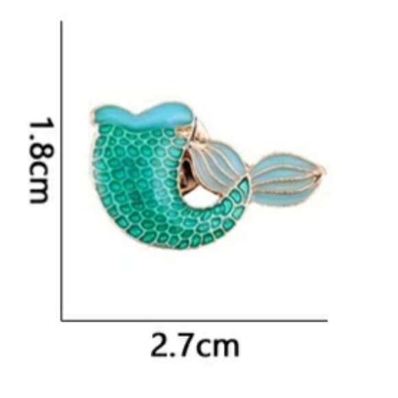 💚🧜🏼‍♀️Green mermaid tail enamel pin - Picture 3 of 3